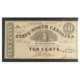 1862 North Carolina 10 Cent Note
