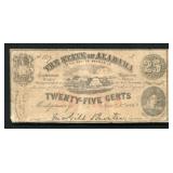 1862 25 Cent State of Alabama Note
