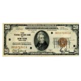 1929 $20 New York National Currency Note