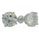 14k Gold 5.85 ct Round VS Diamond Stud Earrings
