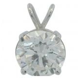 14k Gold 4.18 ct Round VS Lab Diamond Pendant