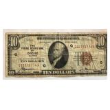 1929 $10 Chicago Bank Note