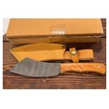 Damascus Fixed Blade Knife W/ Sheath