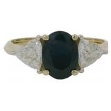 14kt Gold 2.12 ct Nat. Sapphire & Lab Diamond Ring