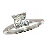 14k Gold 1.40 ct Princess Cut Lab Diamond Ring