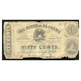 1863 50 Cent Alabama Note