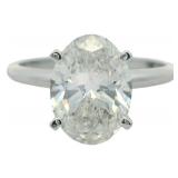 14kt Gold 2.51 ct Oval Cut VS Lab Diamond Ring