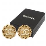 Chanel Coco Mark Rhinestone Clip-on Earrings