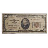 1929 $20 Chicago National Currency Note