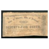 1862 75 Cent State of Virginia Note