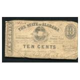 1863 10 Cent State of Alabama Note