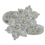 Platinum 1.65 ct Natural Brilliant Diamond Ring