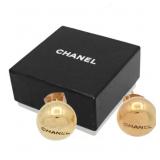 Chanel Logo Ball Earrings