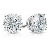 314kt Gold Round 2.00 ct Lab Diamond Stud Earrings
