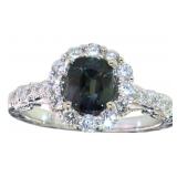 14kt Gold 2.21 ct GIA Sapphire & Diamond Ring