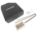 Chanel Coco Logo Plate Silver Necklace