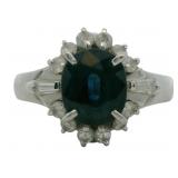 Platinum 1.86 ct Natural Sapphire & Diamond Ring