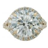 10kt Gold 5.76 ct Round Lab Diamond Halo Ring
