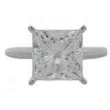 14kt Gold 4.07 ct Princess Cut Lab Diamond Ring
