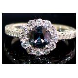 14kt Gold 2.09 ct GIA Sapphire & Diamond Ring