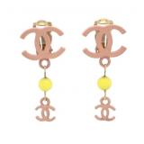 Chanel Coco Mark Stone Ball Swing Clip-on Earrings