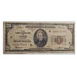1929 $20 Chicago National Currency Note