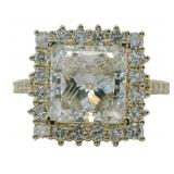 10kt Gold 5.11 ct Princess Cut Lab Diamond Ring