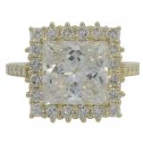 10kt Gold 5.14 ct Princess Cut Lab Diamond Ring