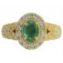 Brilliant 2.03 ct Lab Emerald & Diamond Ring