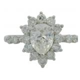 Platinum 1.64 ct Natural Pear VS Diamond Ring