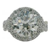 10kt Gold 5.15 ct Round VVS Lab Diamond Ring