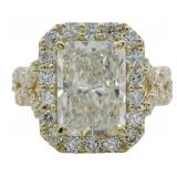 10kt Gold 4.21 ct Radiant Cut VS Lab Diamond Ring