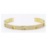 Fendi F Gold Tone Open Cuff Bracelet