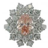 10kt Gold 2.14 ct Oval Fancy Pink Lab Diamond Ring