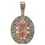 10kt Gold 1.53 ct Fancy Pink Lab Diamond Pendant