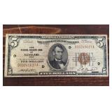 1929 $5 Cleveland Federal Reserve Bank Note