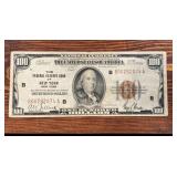 1929 $100 New York Federal Reserve Bank Note