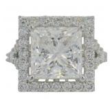 10kt Gold 6.13 ct Princess Cut Lab Diamond Ring