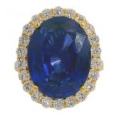 10kt Gold 13.72 ct Sapphire & Diamond Ring