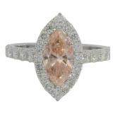 10kt Gold 2.06 ct Marquise Pink Lab Diamond Ring