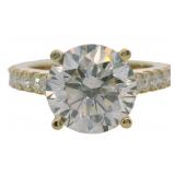 10kt Gold 4.60 ct Round Lab Diamond Ring