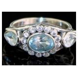 Elegant 1.66 ct Genuine Blue Topaz Dinner Ring