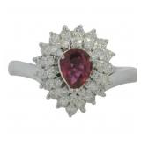 Platinum 1.04 ct Natural Ruby & VS Diamond Ring