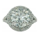 10kt Gold 4.81 ct Round Lab Diamond Halo Ring