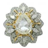 Platinum 2.76 ct Natural GIA Pear Diamond Ring