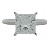 14kt Gold 2.56 ct Princess Cut Lab Diamond Ring