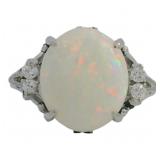 Platinum 3.91 ct Natural Aquamarine & Diamond Ring