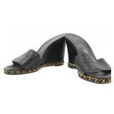 Chanel Coco Mark Wedge Sandals Size 35 1/2