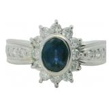 Platinum 1.02 ct Natural Sapphire & Diamond Ring