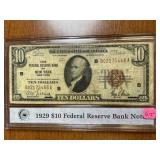 1929 $10 New York Federal Reserve Bank Note